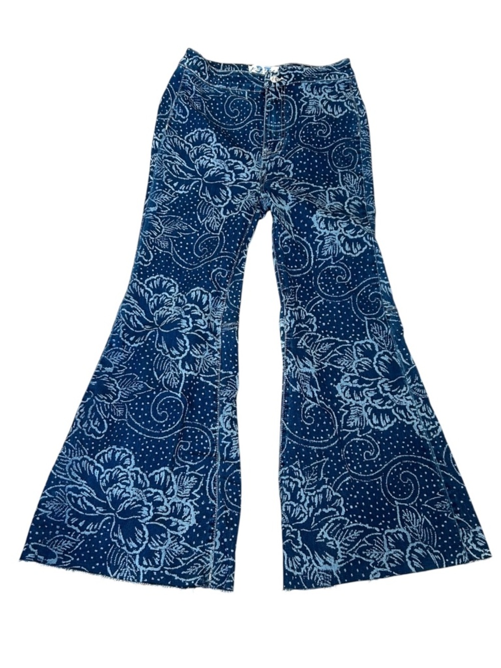 Free People Float On Flare Cropped Jeans Printed Women's Size 27
